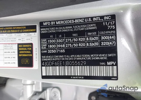 2018 Mercedes-Benz Gls 450 4Matic z USA, uszkodzony, nr VIN 4JGDF6EE1JB055629